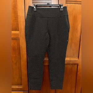 Cabi Black with small white polka dots dress pants. Size 6